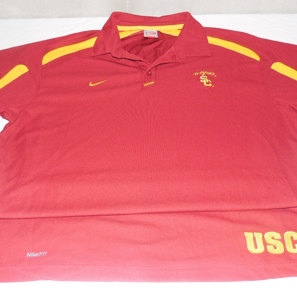USC Trojans Nike DRI FIT Coaches Polo Mens L